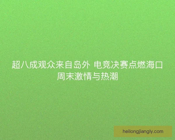 超八成观众来自岛外 电竞决赛点燃海口周末激情与热潮